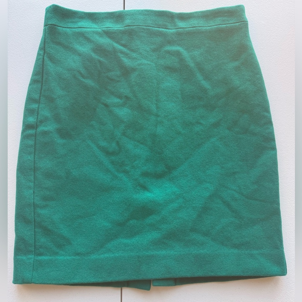 J.CREW The Pencil Skirt Wool Blend Turquoise  Green Size 6 Petite